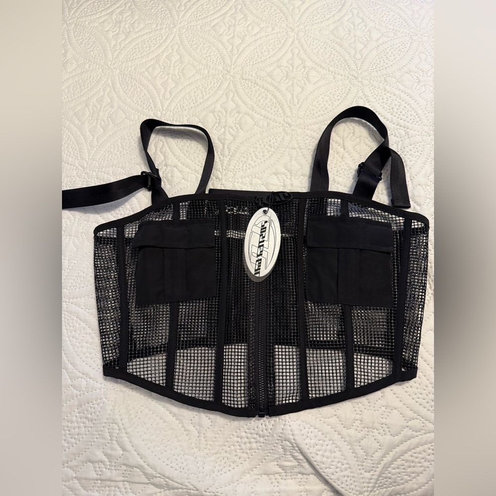 Dollskin Black Mesh Corset Harness Top